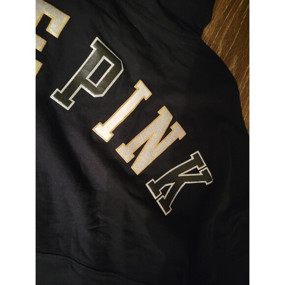 VS PINK Hooded Varsity tee black shine xl - Picture 4 of 7